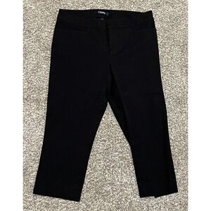 Chaps Dress Pants Womens 10 Black Twill Tapered Stretch Work Office Ankle Career